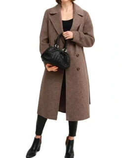 Belle & Bloom Front Runner Belted Walnut Coat