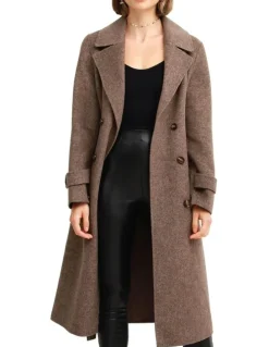 Belle & Bloom Front Runner Belted Walnut Coat