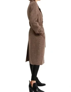 Belle & Bloom Front Runner Belted Walnut Coat
