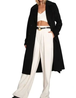Belle & Bloom Front Runner Belted Coat in Black