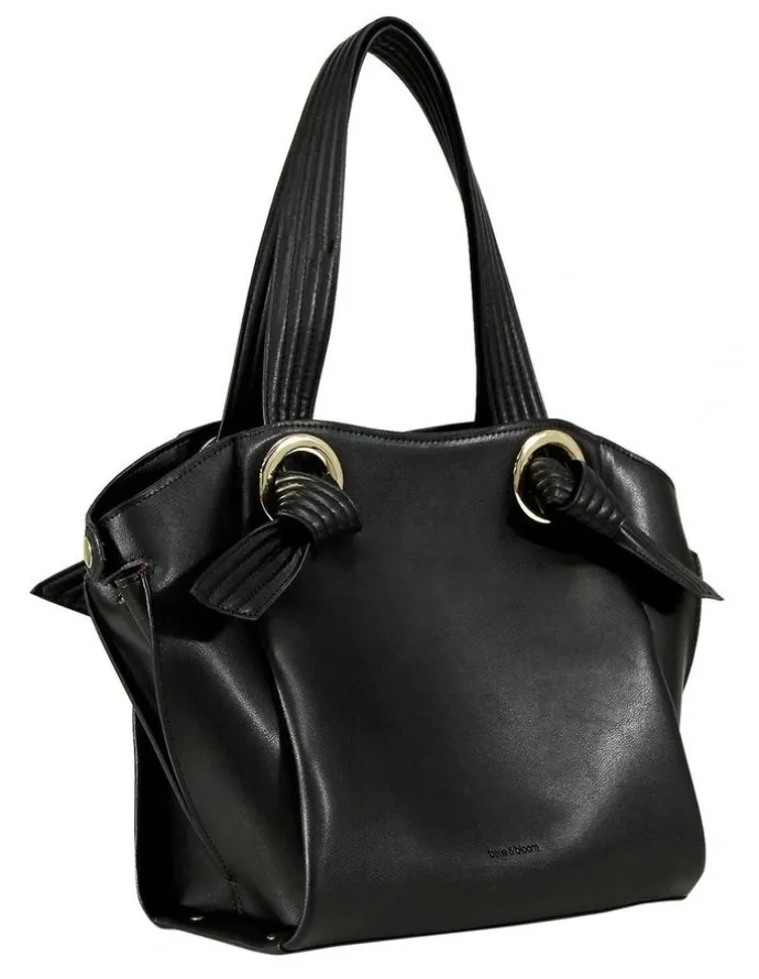 Belle & Bloom Heart Of Gold Leather Shoulder Bag in Black