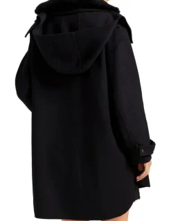 Belle & Bloom Heavy Hearted Detachable Hooded Coat in Black