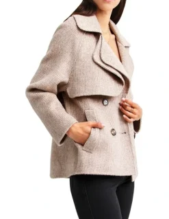 Belle & Bloom I'm Yours Beige Wool Blend Peacoat
