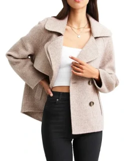 Belle & Bloom I'm Yours Beige Wool Blend Peacoat