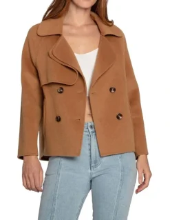 Belle & Bloom I'm Yours Camel Wool Blend Peacoat