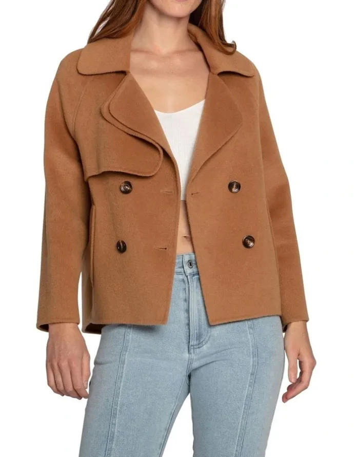 Belle & Bloom I'm Yours Camel Wool Blend Peacoat