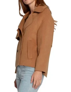 Belle & Bloom I'm Yours Camel Wool Blend Peacoat