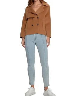 Belle & Bloom I'm Yours Camel Wool Blend Peacoat