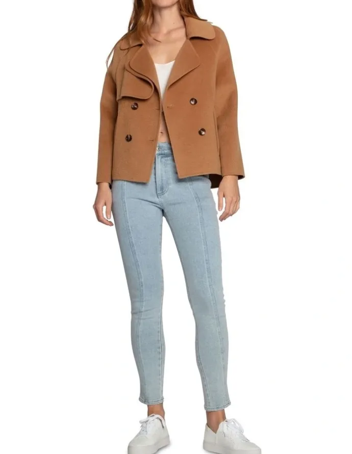 Belle & Bloom I'm Yours Camel Wool Blend Peacoat