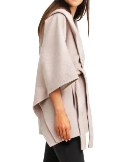 Belle & Bloom Jackson Landing Wool Blend Cape Coat Sand