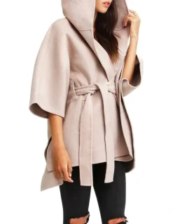Belle & Bloom Jackson Landing Wool Blend Cape Coat Sand