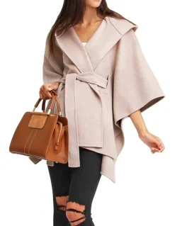 Belle & Bloom Jackson Landing Wool Blend Cape Coat Sand