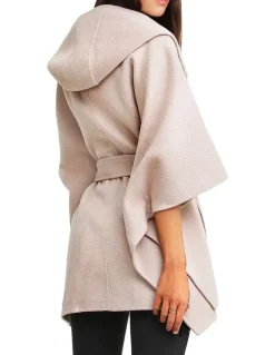 Belle & Bloom Jackson Landing Wool Blend Cape Coat Sand