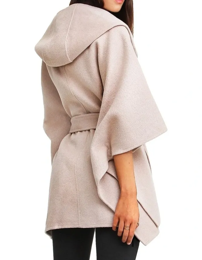 Belle & Bloom Jackson Landing Wool Blend Cape Coat Sand