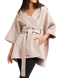 Belle & Bloom Jackson Landing Wool Blend Cape Coat Sand