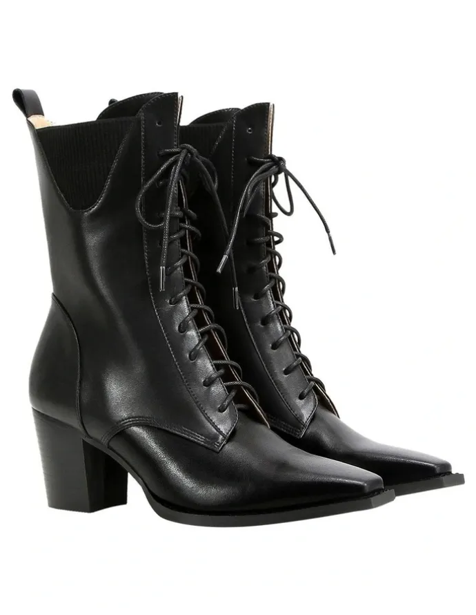 Belle & Bloom Jumping Ship Laced Boot in Black