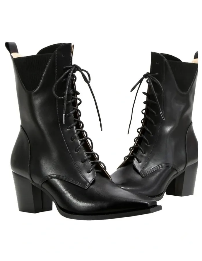 Belle & Bloom Jumping Ship Laced Boot in Black