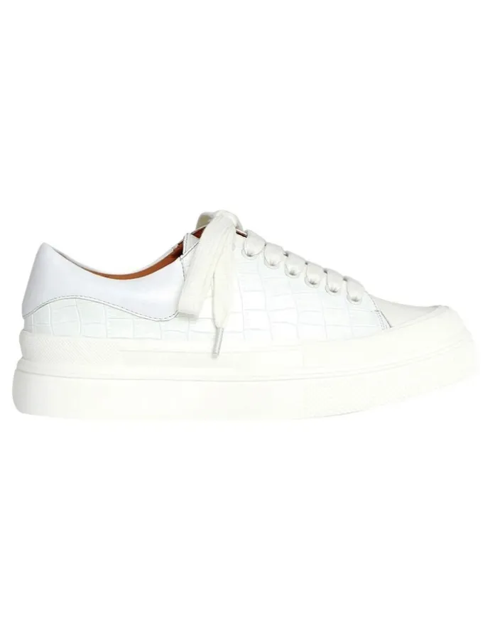 Belle & Bloom Just A Dream White Croc Leather Sneaker