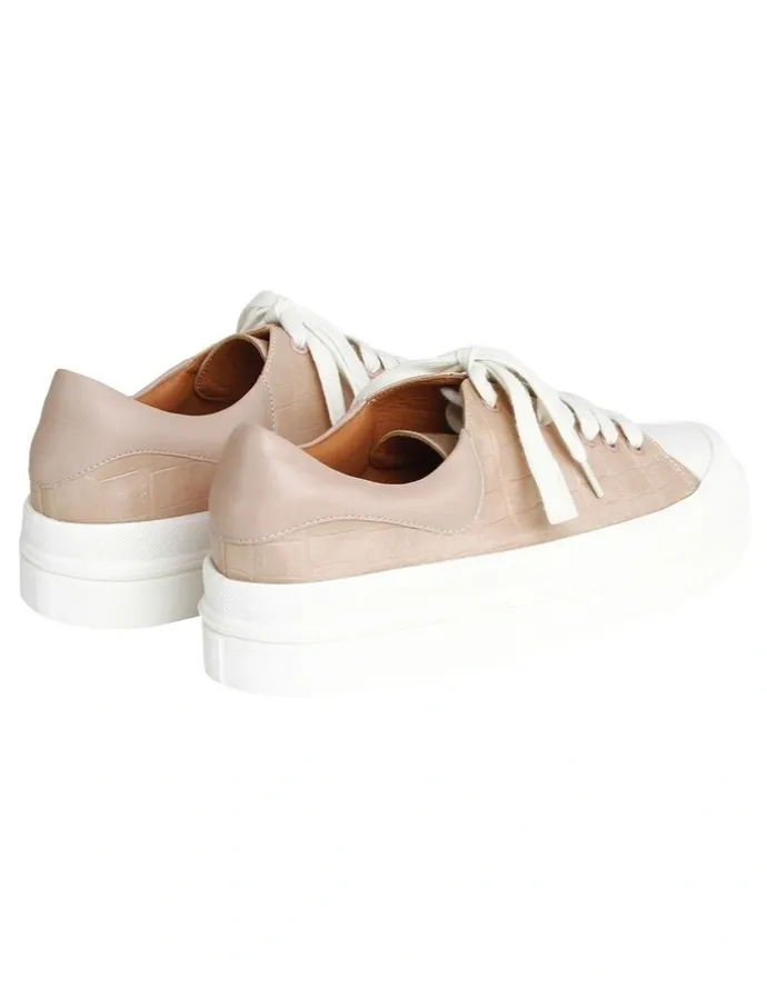 Belle & Bloom Just A Dream Blush Croc Leather Sneaker