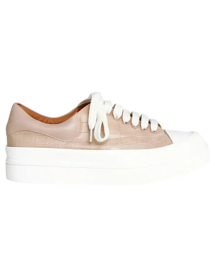 Belle & Bloom Just A Dream Blush Croc Leather Sneaker