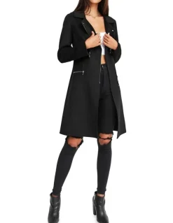 Belle & Bloom Last Chance Wool Blend Moto Coat
