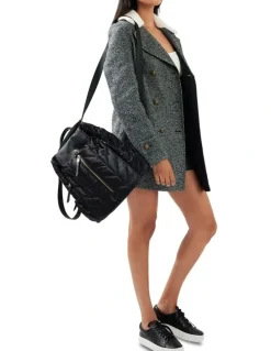 Belle & Bloom Liberty Sherpa Collar Wool Blend Coat in Charcoal