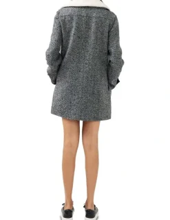 Belle & Bloom Liberty Sherpa Collar Wool Blend Coat in Charcoal
