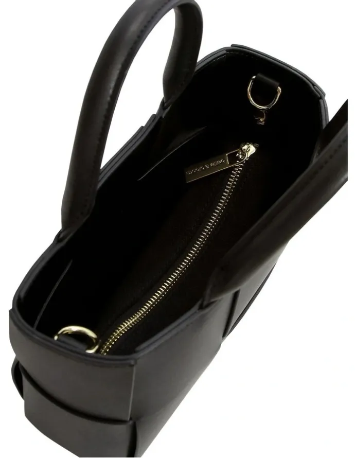 Belle & Bloom Little Love Woven Crossbody Bag in Black