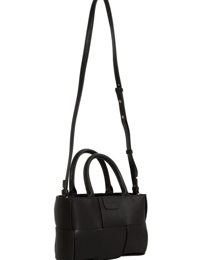 Belle & Bloom Little Love Woven Crossbody Bag in Black