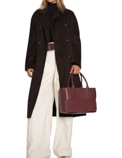 Belle & Bloom Long Way Home Woven Tote Bag in Burgundy