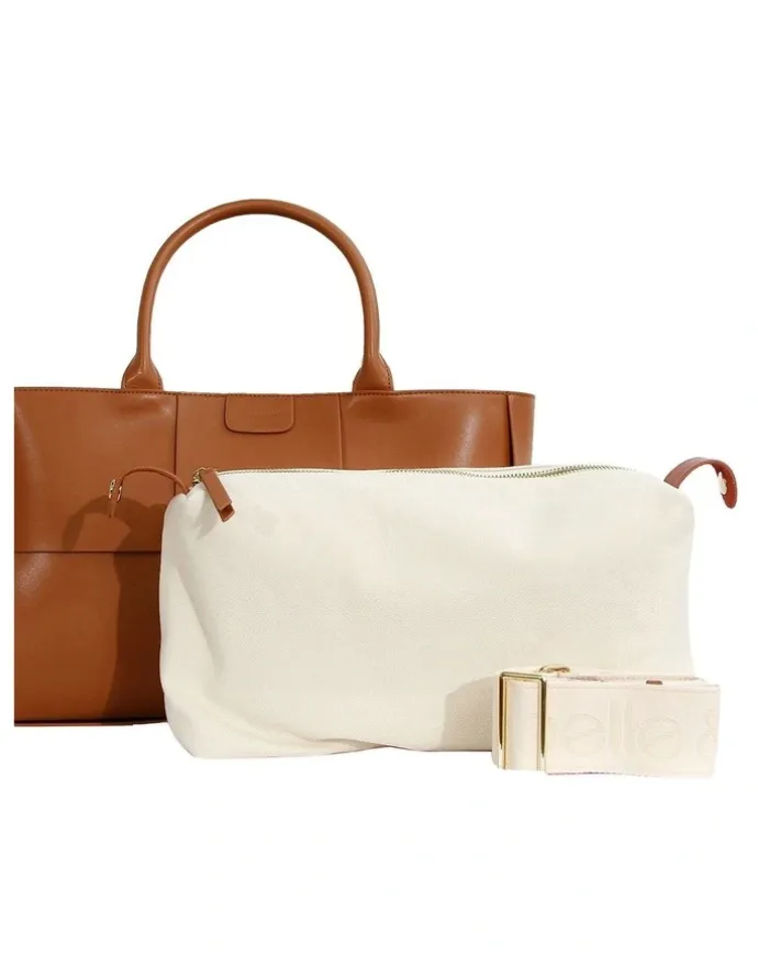 Belle & Bloom Long Way Home Woven Tote in Brown