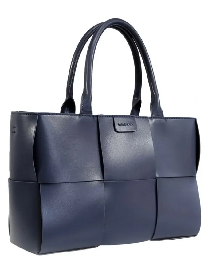 Belle & Bloom Long Way Home Woven Tote Bag in Navy