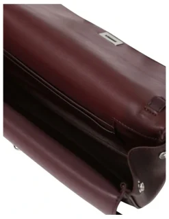 Belle & Bloom Love Boat Leather Clutch Bag in Burgundy