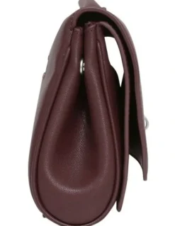 Belle & Bloom Love Boat Leather Clutch Bag in Burgundy