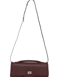 Belle & Bloom Love Boat Leather Clutch Bag in Burgundy