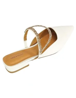 Belle & Bloom On The Go Leather Flat in Cream