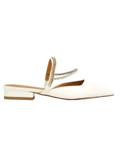 Belle & Bloom On The Go Leather Flat in Cream
