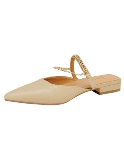 Belle & Bloom On The Go Leather Chain Sand Flat
