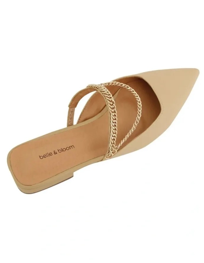 Belle & Bloom On The Go Leather Chain Sand Flat