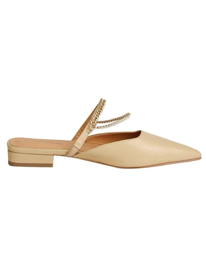 Belle & Bloom On The Go Leather Chain Sand Flat