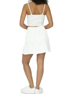 Belle & Bloom Palm Breeze Tennis Skort in White
