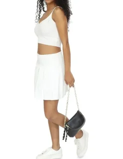 Belle & Bloom Palm Breeze Tennis Skort in White