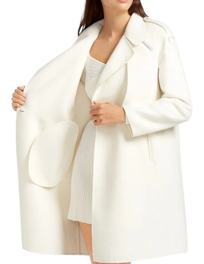 Belle & Bloom Palm City Wool Blend Coat in Cream