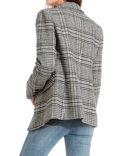 Belle & Bloom Piccadilly Plaid Blazer in Grey
