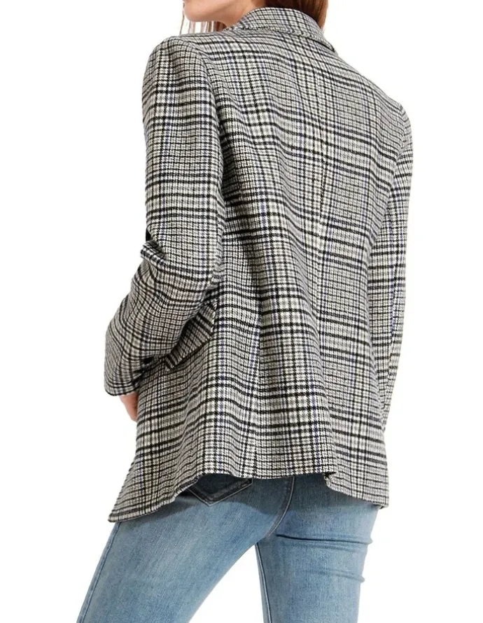 Belle & Bloom Piccadilly Plaid Blazer in Grey
