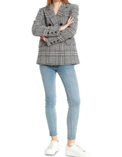 Belle & Bloom Piccadilly Plaid Blazer in Grey