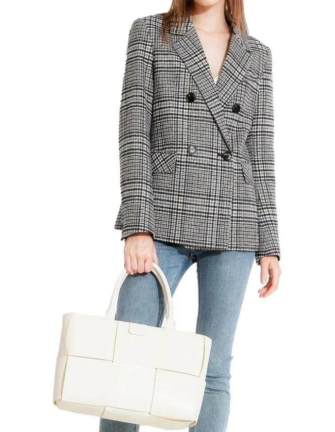 Belle & Bloom Piccadilly Plaid Blazer in Grey