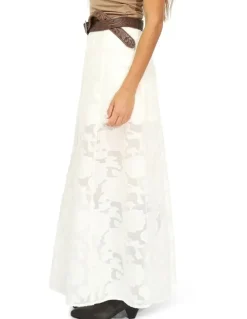 Belle & Bloom Play It Cool Coupe Maxi Skirt in Cream