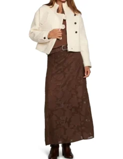 Belle & Bloom Play It Cool Coupe Maxi Skirt in Chocolate