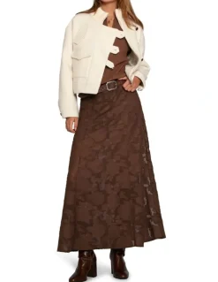 Belle & Bloom Play It Cool Coupe Maxi Skirt in Chocolate